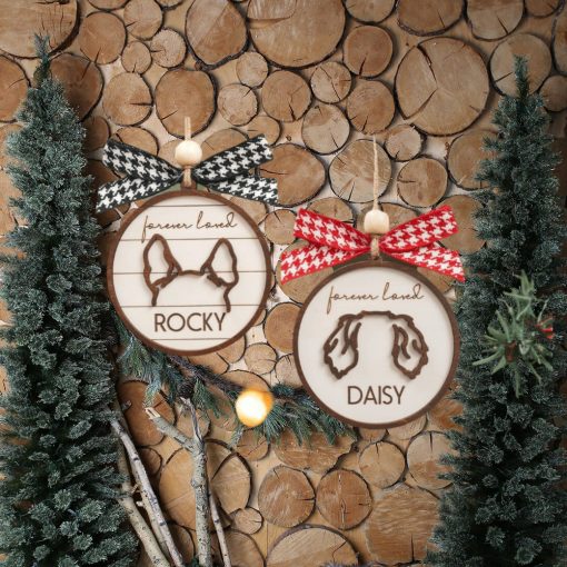 Dog Ear Memorial Ornament, Dog Mom Gift, Custom Dog Ornament, Pet Memorial Gift, Dog Ornament Custom, Pet Loss Gift, Custom Pet Ornament