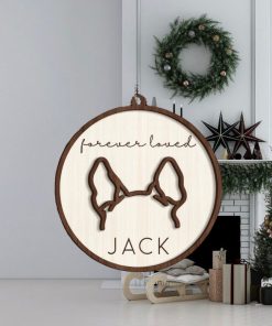 Dog Ear Memorial Ornament, Gifts for Dog Lover