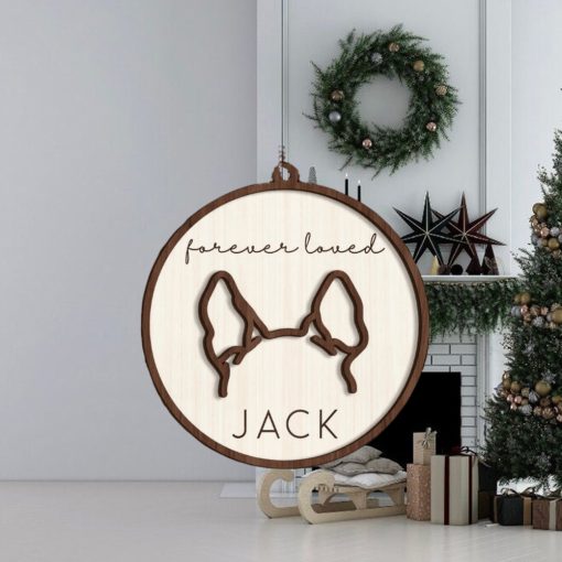 Dog Ear Memorial Ornament, Gifts for Dog Lover