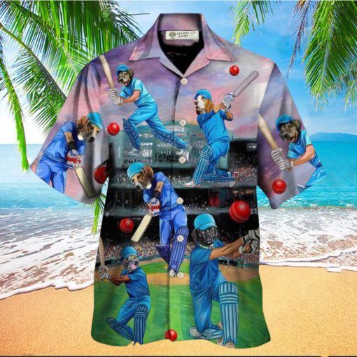 Dog Love Cricket Funny Lover Cricket And Dog Hawaiian Shirt