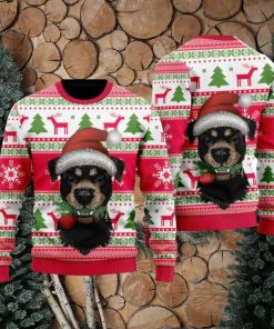 Dog Santas Hat Holiday Time Pattern Ugly Christmas Sweater Funny Gift For Men And Women Family Holidays