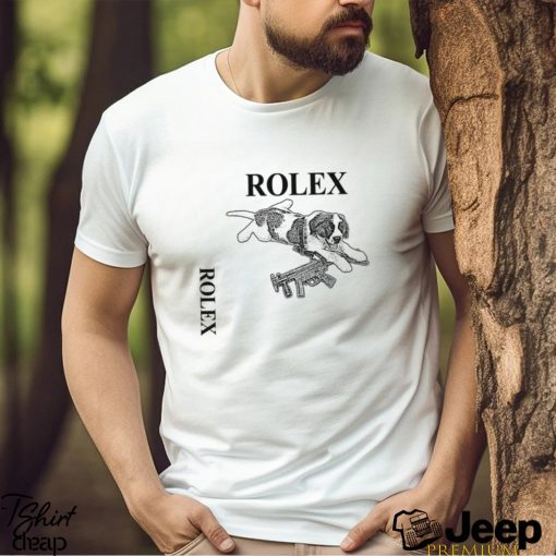 Dog with gun Rolex art shirt