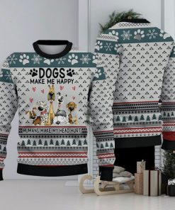 Dogs Ugly Christmas Sweater Make Me Happy