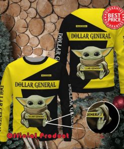 Dollar General Baby Yoda With Logo Ugly Christmas Sweater