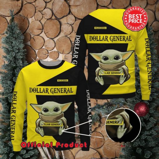 Dollar General Baby Yoda With Logo Ugly Christmas Sweater