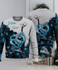 Dolphin Lover Blue Nature Trending Shirts 3D Ugly Sweater Christmas Gift Sweater