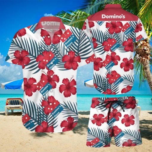 Domino’s Pizza Tropical Flower Aloha Hawaiian Shirt & Short For Men And Women