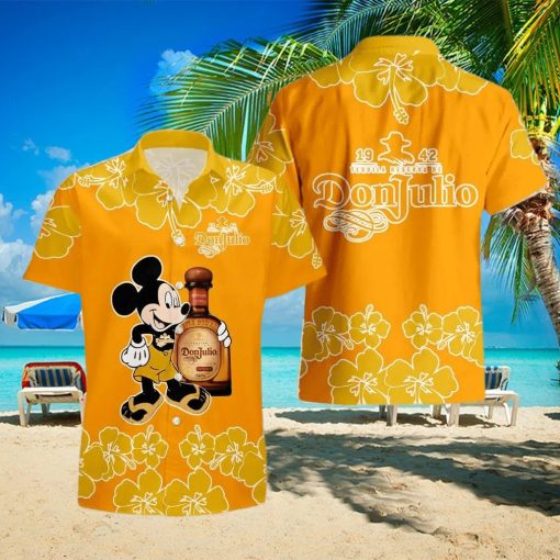 Don Julio Mickey Mouse Hibicus Flower Gift Hawaiian Set Shirt