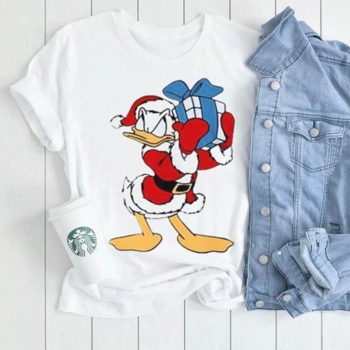 Donald Duck Christmas Shirt, Donald Duck with Holiday Present, Gift For Friend