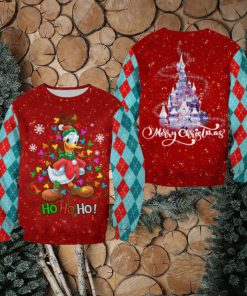 Donald Duck Pattern Xmas Red Blue Christmas Disney Cartoon Sweaters Matching Christmas Shirt For Family