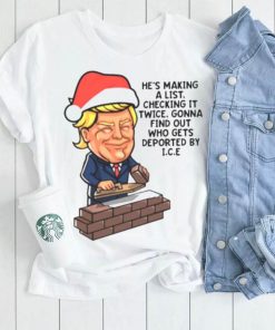 Donald Trump Santa Claus Funny Christmas Build The Wall shirt