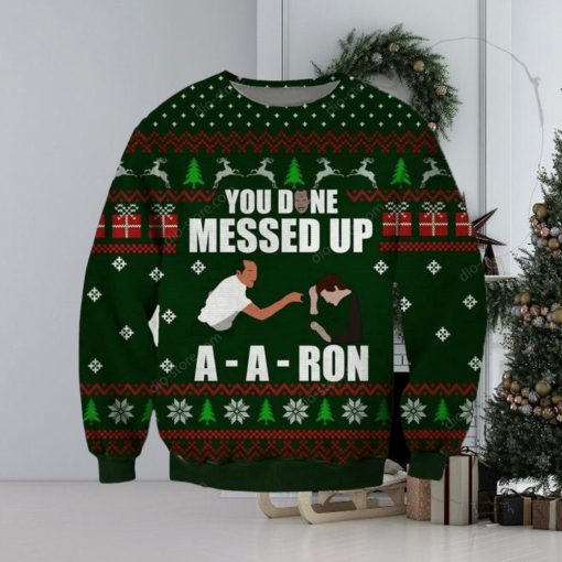 Done Messed Up A A Ron Christmas Ugly Wool Knitted Sweater