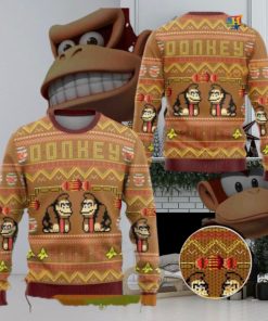 Donkey Kong Family Ugly Christmas Sweater, Fun Video Game Holiday Attire