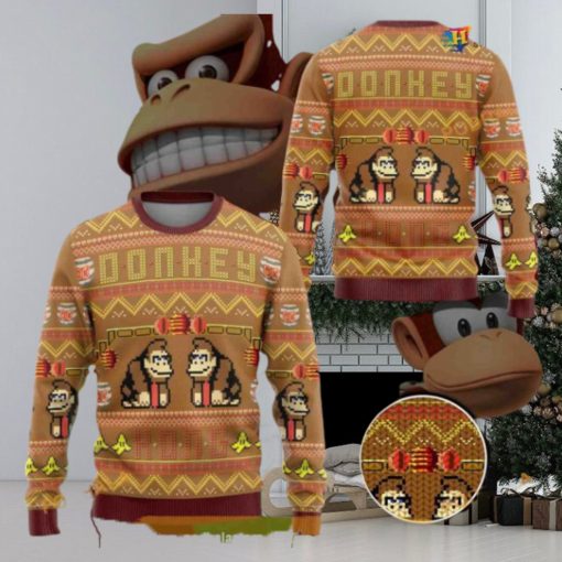 Donkey Kong Family Ugly Christmas Sweater, Fun Video Game Holiday Attire