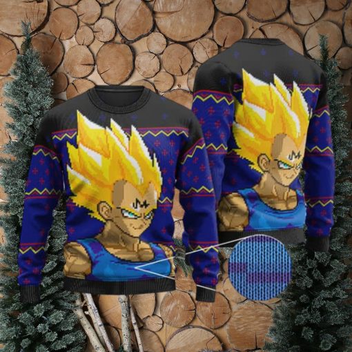 Dope Majin Vegeta 8 Bit Ugly Christmas Sweater