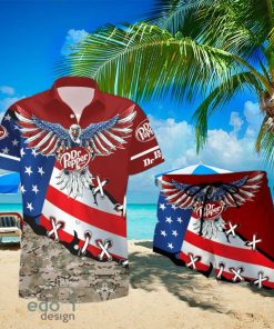 Dr Pepper Eage USA Flag Hawaiian Shirt And Shorts Best Summer Gift