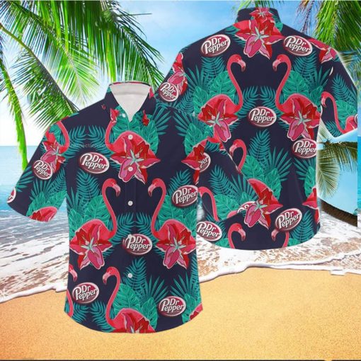 Dr Pepper Floral Flamingo Tropical Hawaiian Shirt