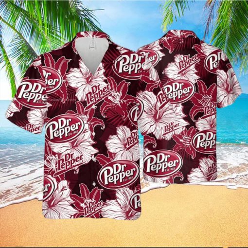 Dr Pepper Flower Pattern Summer Hawaiian Shirt