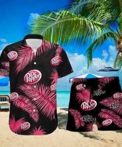 Dr Pepper Palm Leaves Tropical Hawaiian Shirt And Shorts Unique Summer Gift