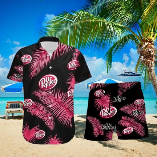 Dr Pepper Palm Leaves Tropical Hawaiian Shirt And Shorts Unique Summer Gift