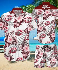 Dr Pepper Tropical Flower Aloha Hawaiian Shirt & Short For Men And Women