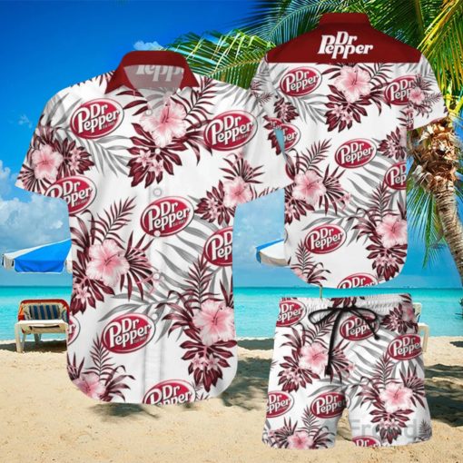 Dr Pepper Tropical Flower Aloha Hawaiian Shirt & Short For Men And Women