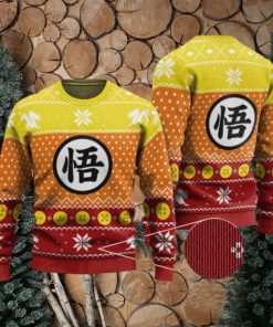 Dragon Ball Goku Kanji Design Ugly Xmas Sweater