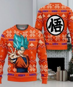 Dragon Ball Goku Super Saiyan Blue Ugly Christmas Sweaters