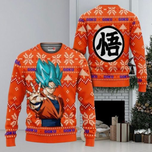 Dragon Ball Goku Super Saiyan Blue Ugly Christmas Sweaters