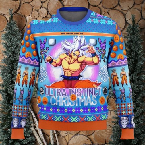 Dragon Ball Goku We Wish You An Ultra Instinct Christmas Ugly Christmas Sweaters