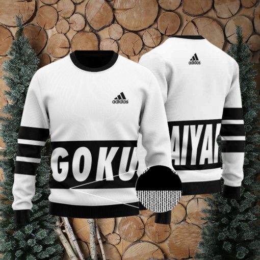 Dragon Ball Super Saiyan Goku Adidas Inspired Ugly Sweater