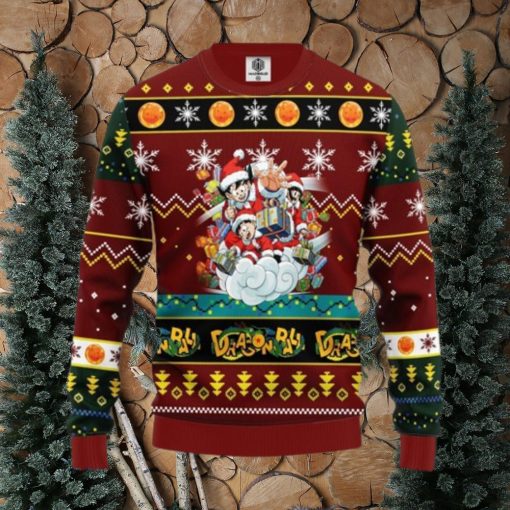 Dragon Ball Ugly Christmas Sweater Red Brown 1 Amazing Gift Cute Christmas Gift