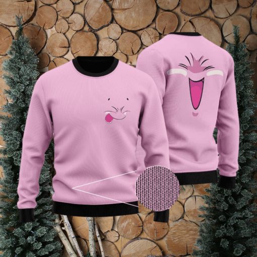 Dragon Ball Z Happy Majin Buu Face Pink Ugly Sweater