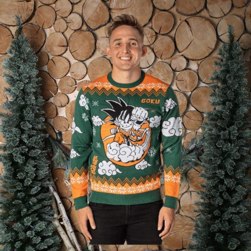 Dragon Ball Z Men’s Kid Goku On Cloud Nimbus Ugly Christmas Sweater