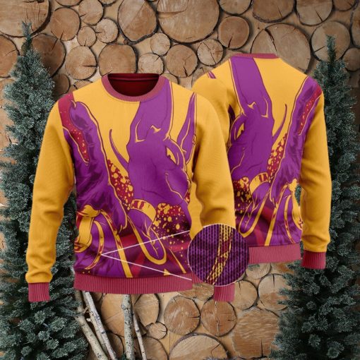 Dragon Ball Z Vibrant Beerus Art Ugly Xmas Sweater