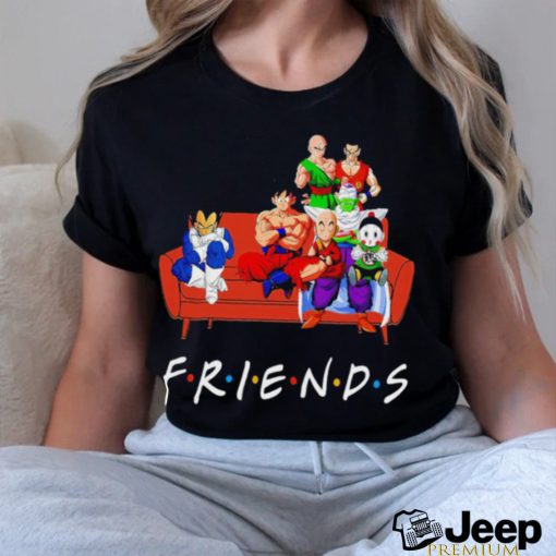 Dragon Ball characters on sofa Friends Anime shirt