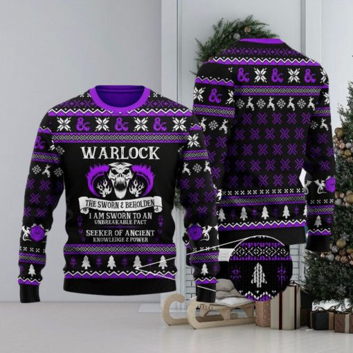 Dragon Classes Warlock Ugly Christmas Sweater The Warlock Ugly Christmas Game All Over 3D Gift For Men Women