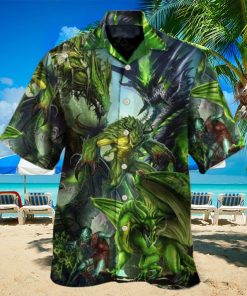 Dragon Green Skull Lover Art Style Hawaiian Shirt