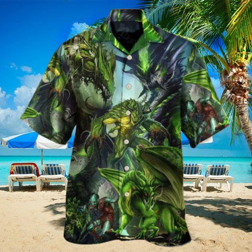 Dragon Green Skull Lover Art Style Hawaiian Shirt