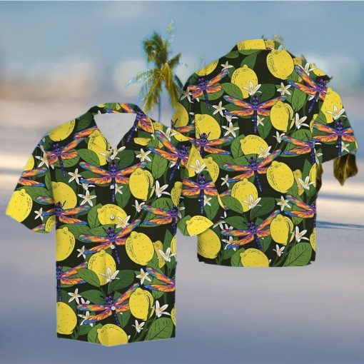 Dragonfly Lemons Hawaiian Summer Beach Shirt