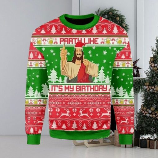 Drink Like It Is My Birthday Jesus Ugly Sweater