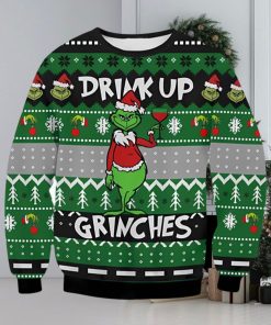 Drink Up Grinch Ugly Christmas Sweater Xmas 3D Printed Christmas Sweater Gift