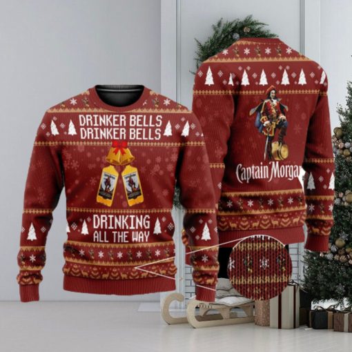 Drinker Bells Captain Morgan 3D All Over Printed Ugly Christmas Sweater Christmas Gift For Family