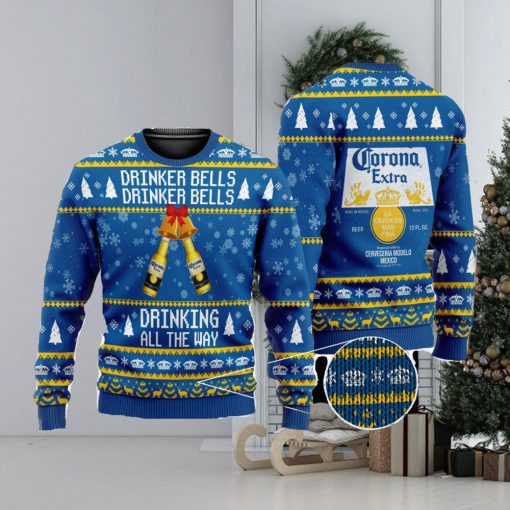 Drinker Bells Corona Extra Beer 3D All Over Printed Ugly Christmas Sweater Christmas Gift For Family