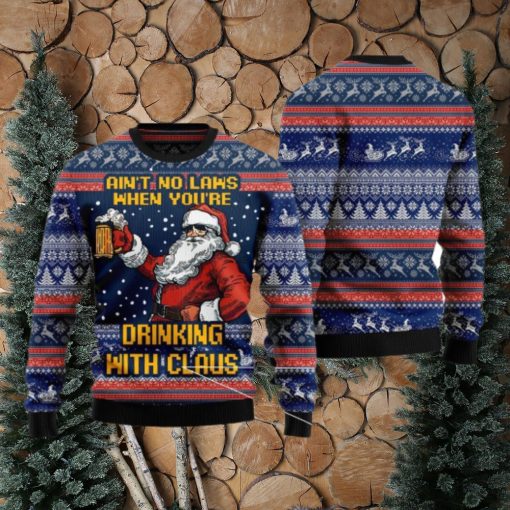 Drinking With Claus V1 Ugly Christmas Sweater For Men And Women