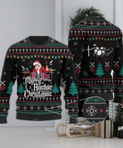 Drummer Santa Claus Merry Rockin Ugly Sweater