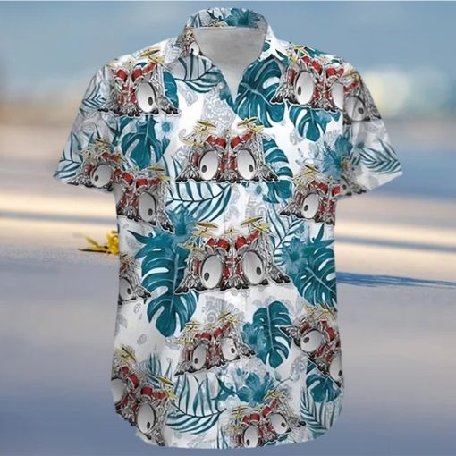 Drums Leaf White Hawaiian Shirt