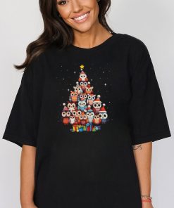 Owl Christmas Tree T Shirt