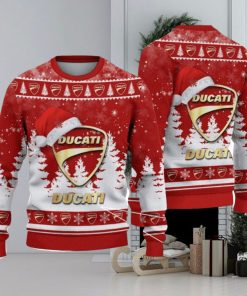 Ducatti Logo Wearing Santa Hat Christmas Gift Ugly Christmas Sweater Christmas Gift Ideas