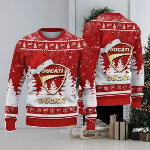 Ducatti Logo Wearing Santa Hat Christmas Gift Ugly Christmas Sweater Christmas Gift Ideas